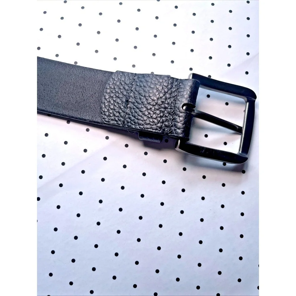 Chaps Men's Black Leather Belt Size M 34-36 Black Metal‎ Buckle Classic